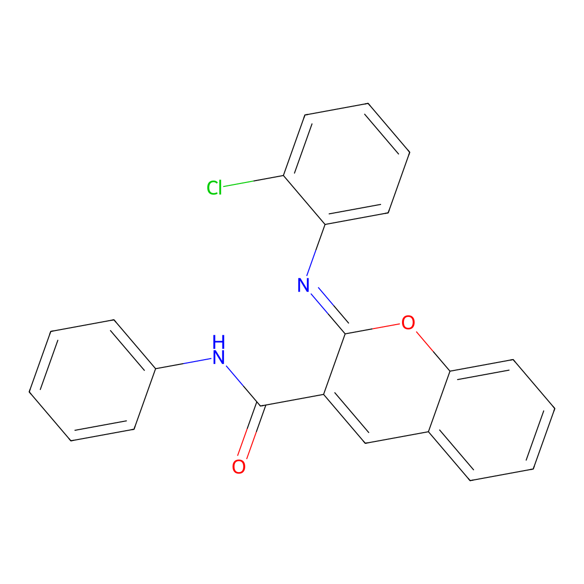 (2Z)-2-[(2-chlorophenyl)imino]-N-phenyl-2H-chromene-3-carboxamide molecular structure, CAS 312706-93-7