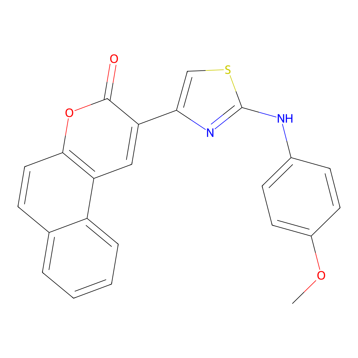 2-[2-(4-Methoxyanilino)-1,3-thiazol-4-yl]benzo[f]chromen-3-one molecular structure, CAS 312707-02-1