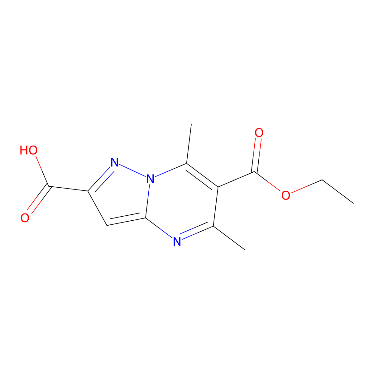 5,7-Dimethyl-pyrazolo[1,5-a]pyrimidine-2,6-dicarboxylic acid 6-ethyl ester molecular structure, CAS 312708-27-3