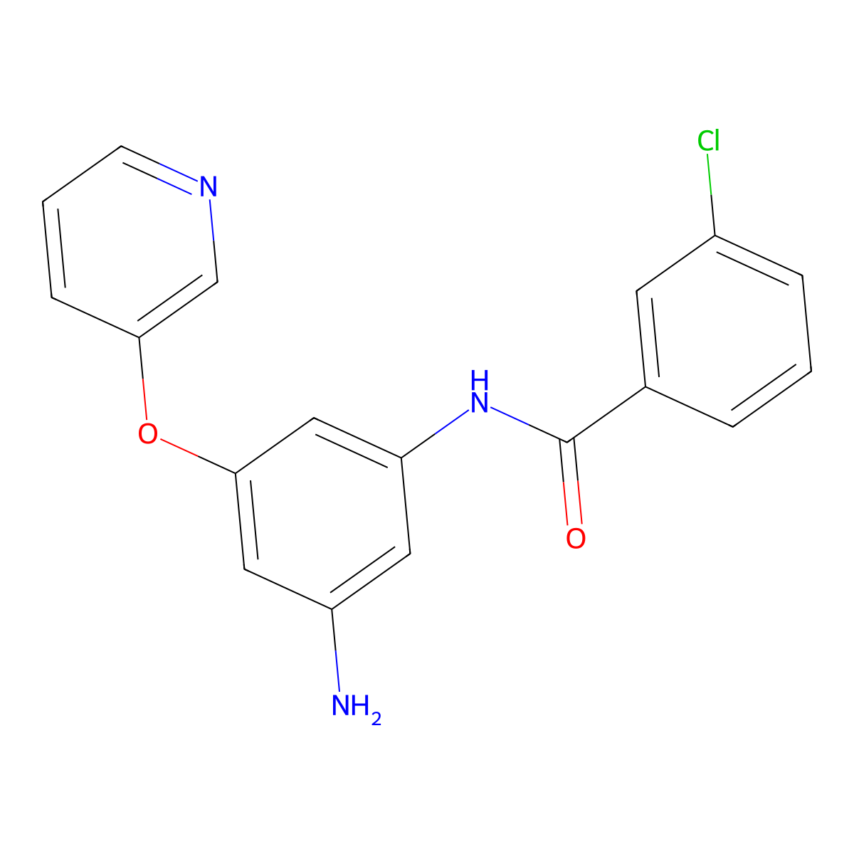N-(3-amino-5-pyridin-3-yloxyphenyl)-3-chlorobenzamide molecular structure, CAS 312708-37-5