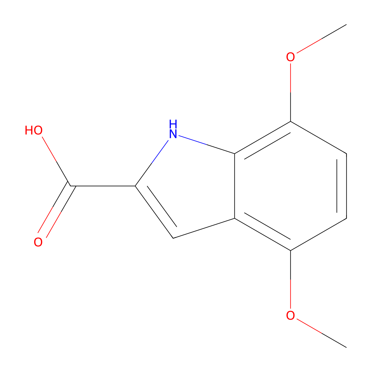 4,7-Dimethoxy-1H-indole-2-carboxylic acid molecular structure, CAS 31271-83-7