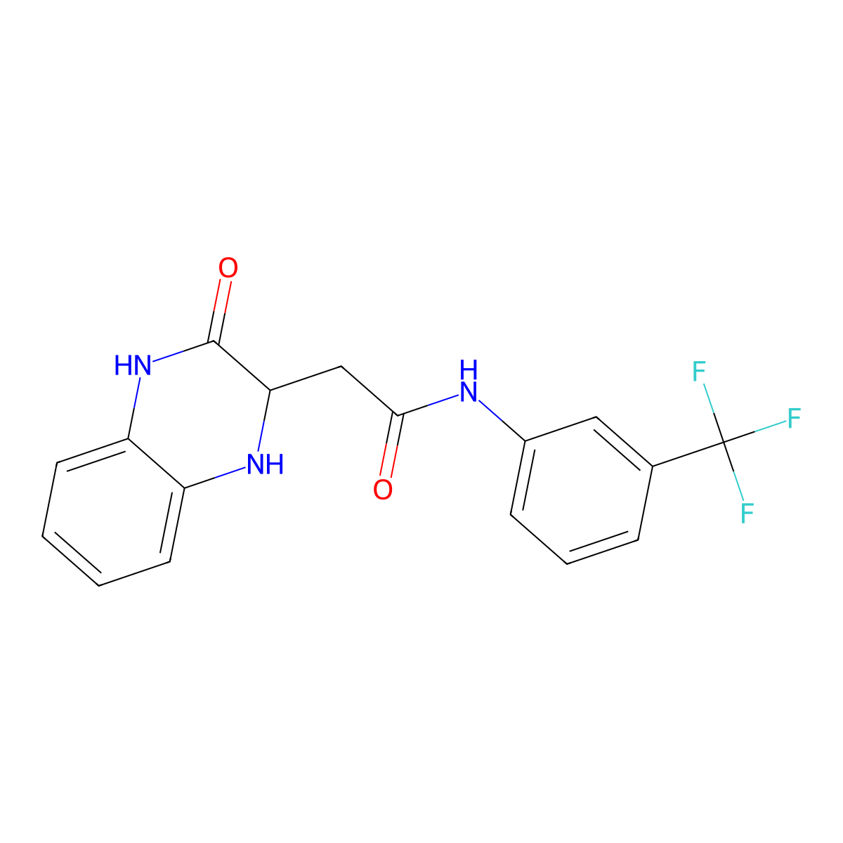 2-(3-oxo-1,2,3,4-tetrahydroquinoxalin-2-yl)-N-[3-(trifluoromethyl)phenyl]acetamide molecular structure, CAS 312713-63-6