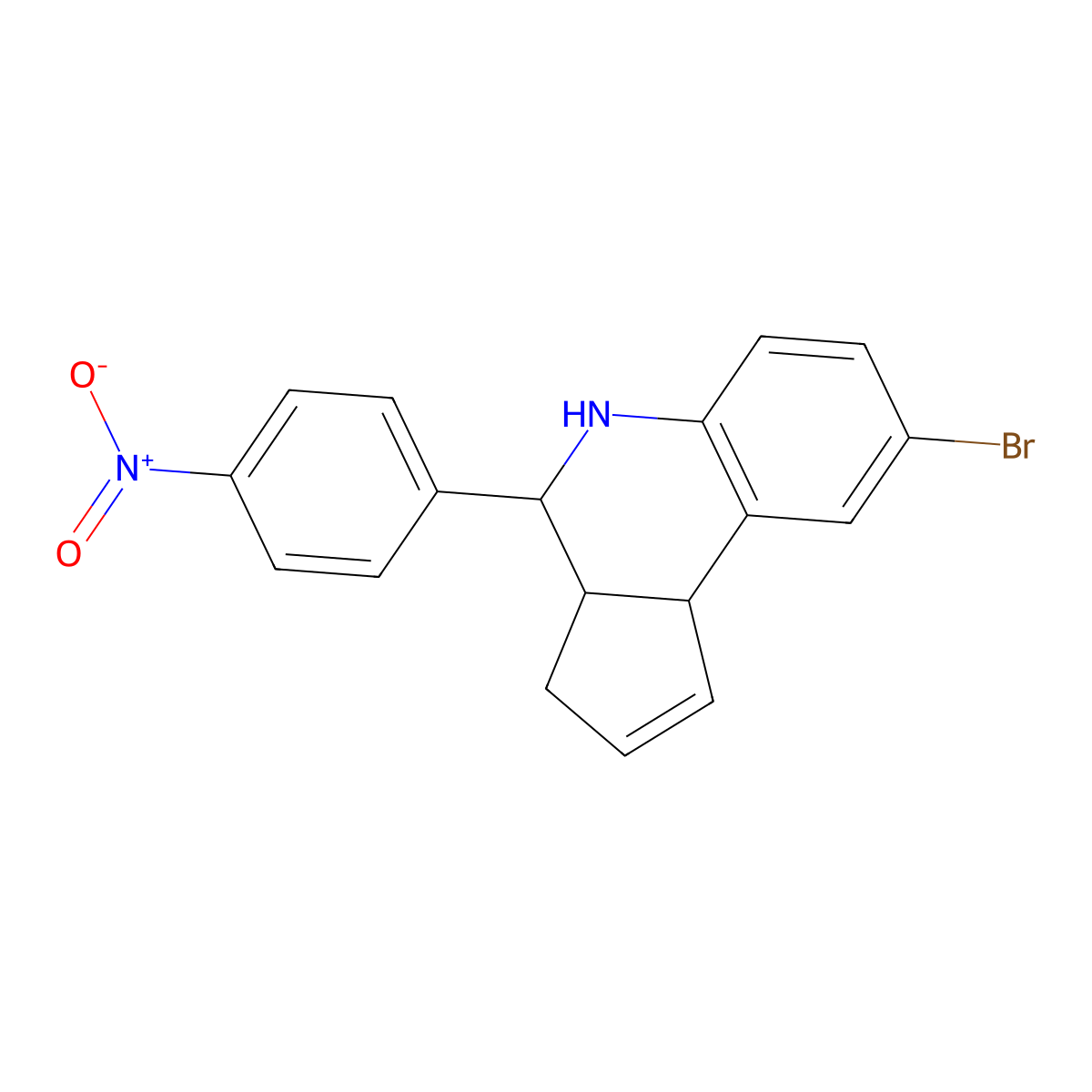 8-bromo-4-(4-nitrophenyl)-3a,4,5,9b-tetrahydro-3H-cyclopenta[c]quinoline molecular structure, CAS 312713-72-7
