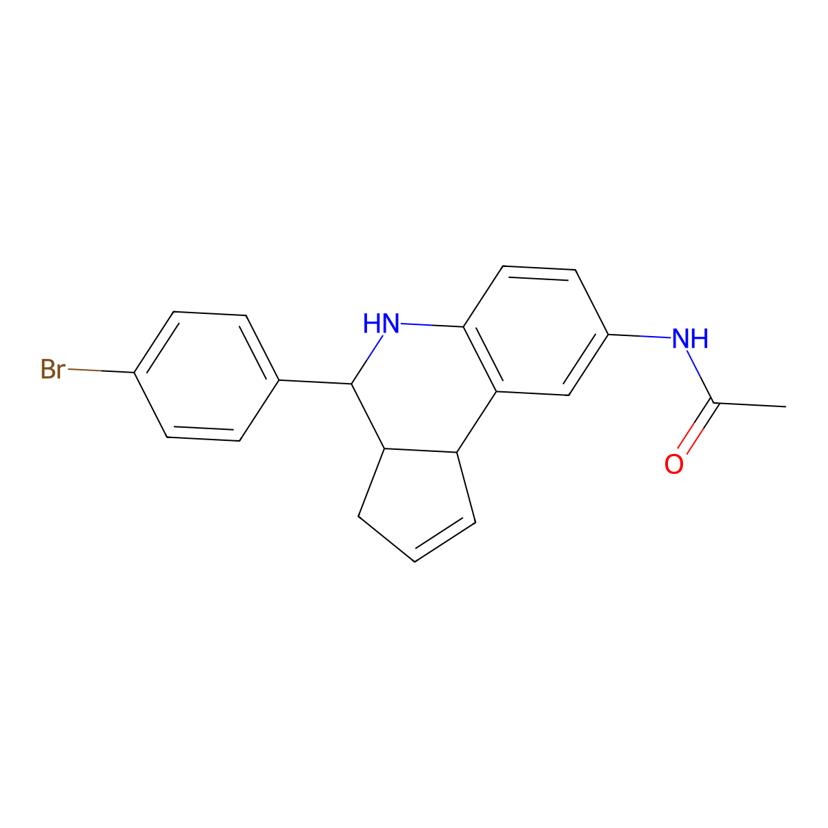 N-[4-(4-bromophenyl)-3a,4,5,9b-tetrahydro-3H-cyclopenta[c]quinolin-8-yl]acetamide molecular structure, CAS 312713-79-4