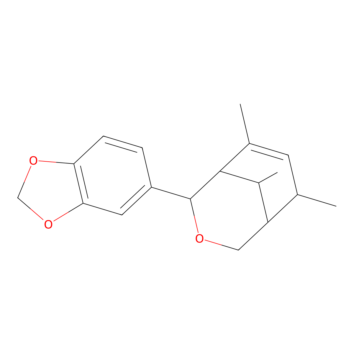 5-(6,8,9-Trimethyl-3-oxabicyclo[3.3.1]non-7-en-2-yl)-1,3-benzodioxole molecular structure, CAS 312713-85-2