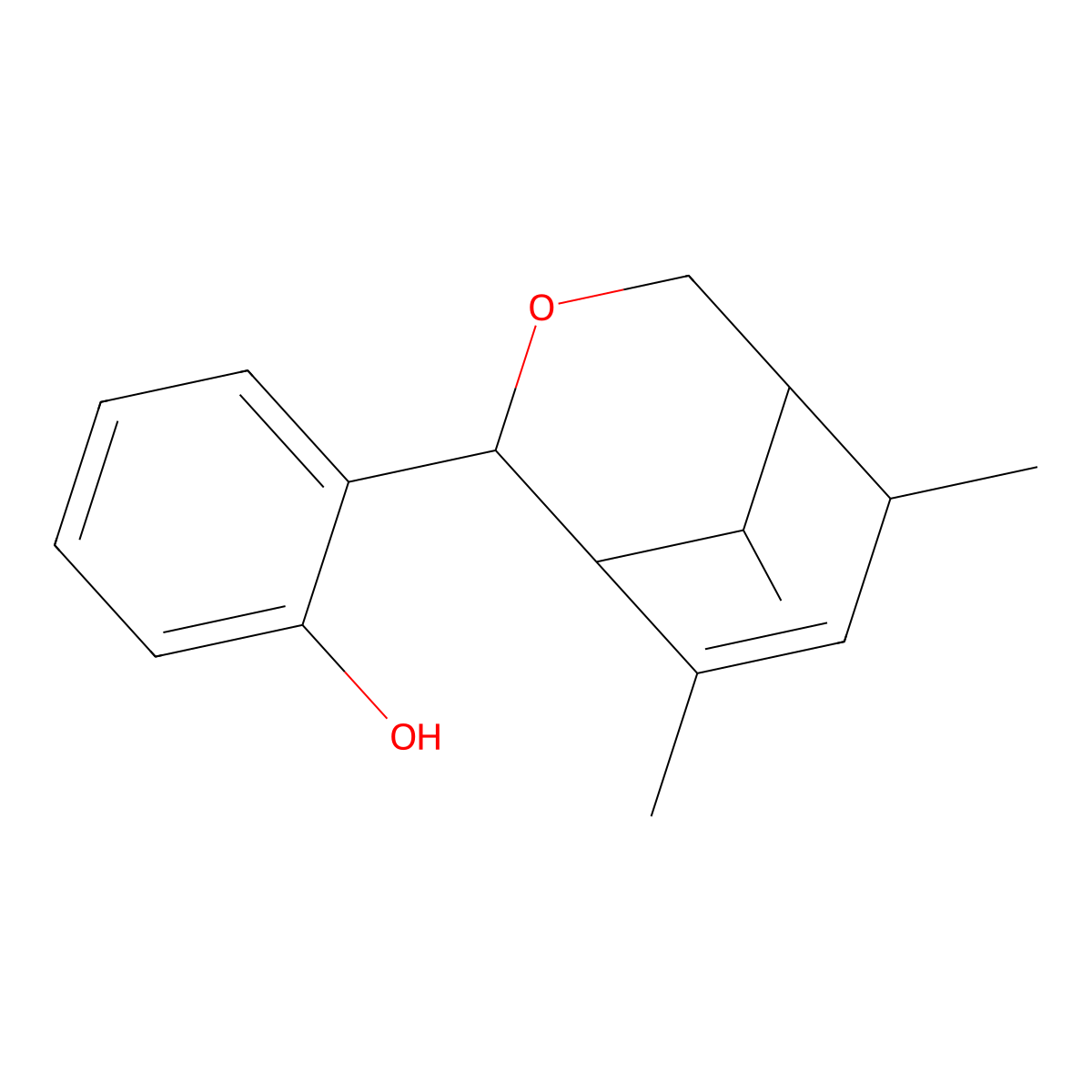2-(6,8,9-Trimethyl-3-oxabicyclo[3.3.1]non-7-en-2-yl)phenol molecular structure, CAS 312713-88-5