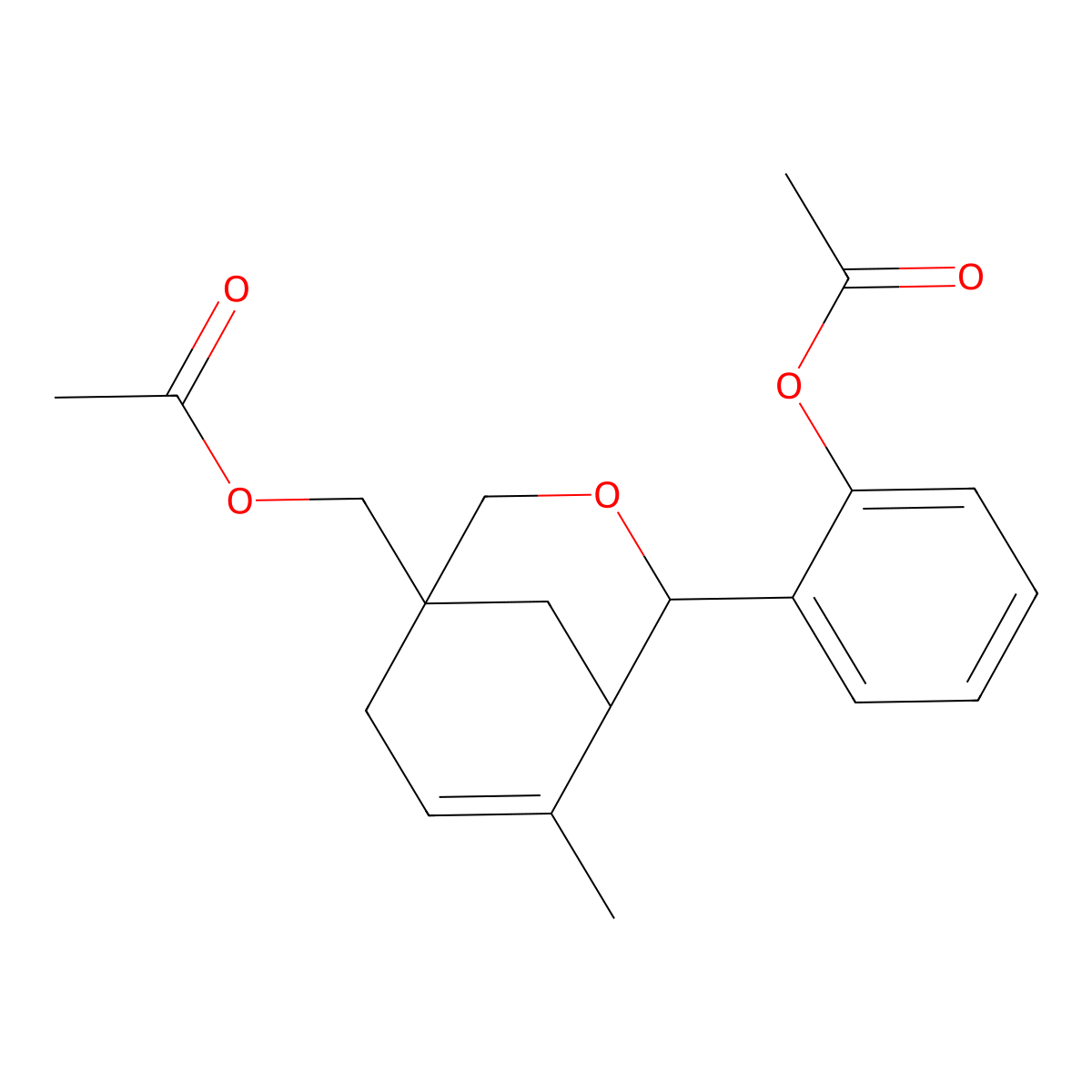 2-{5-[(Acetyloxy)methyl]-8-methyl-3-oxabicyclo[3.3.1]non-7-en-2-yl}phenyl acetate molecular structure, CAS 312714-03-7