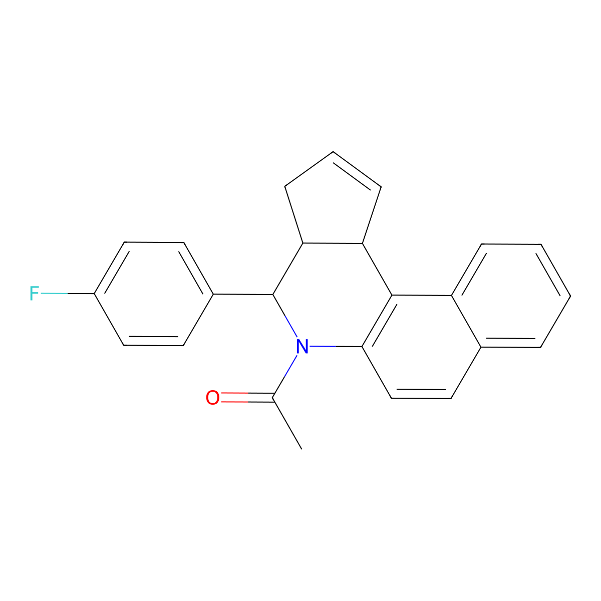 5-acetyl-4-(4-fluorophenyl)-3a,4,5,11c-tetrahydro-3H-benzo[f]cyclopenta[c]quinoline molecular structure, CAS 312714-07-1