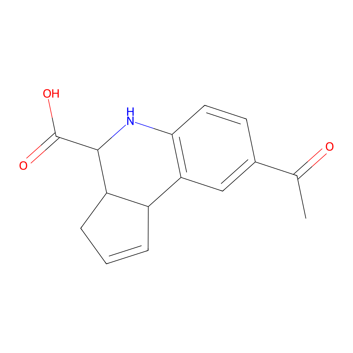 8-Acetyl-3a,4,5,9b-tetrahydro-3H-cyclopenta[c]quinoline-4-carboxylic acid molecular structure, CAS 312714-12-8
