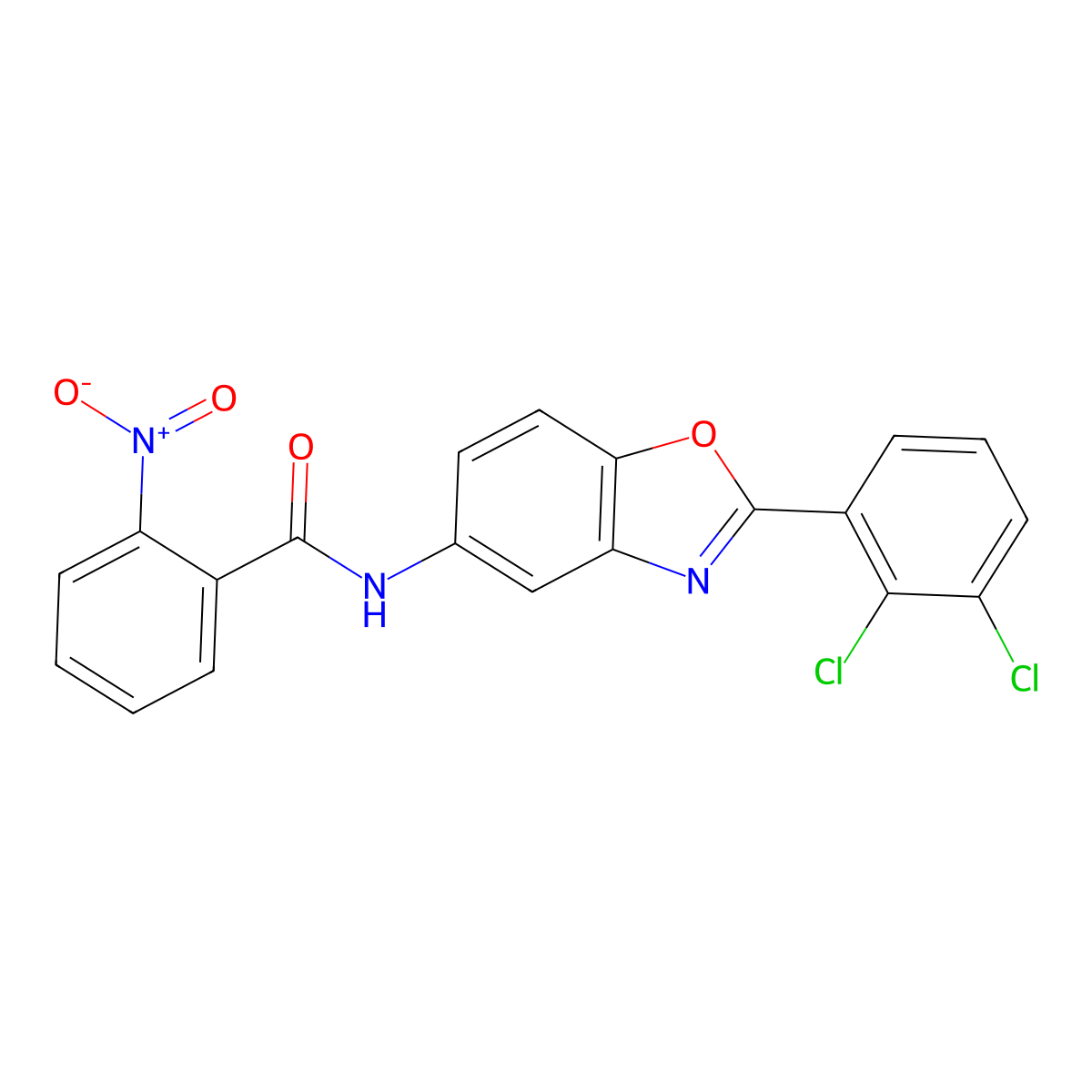 N-[2-(2,3-dichlorophenyl)-1,3-benzoxazol-5-yl]-2-nitrobenzamide molecular structure, CAS 312716-87-3
