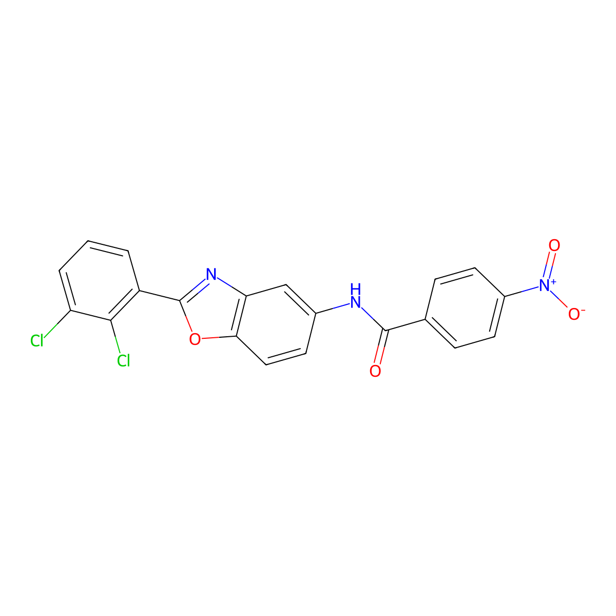 N-[2-(2,3-dichlorophenyl)-1,3-benzoxazol-5-yl]-4-nitrobenzamide molecular structure, CAS 312716-88-4