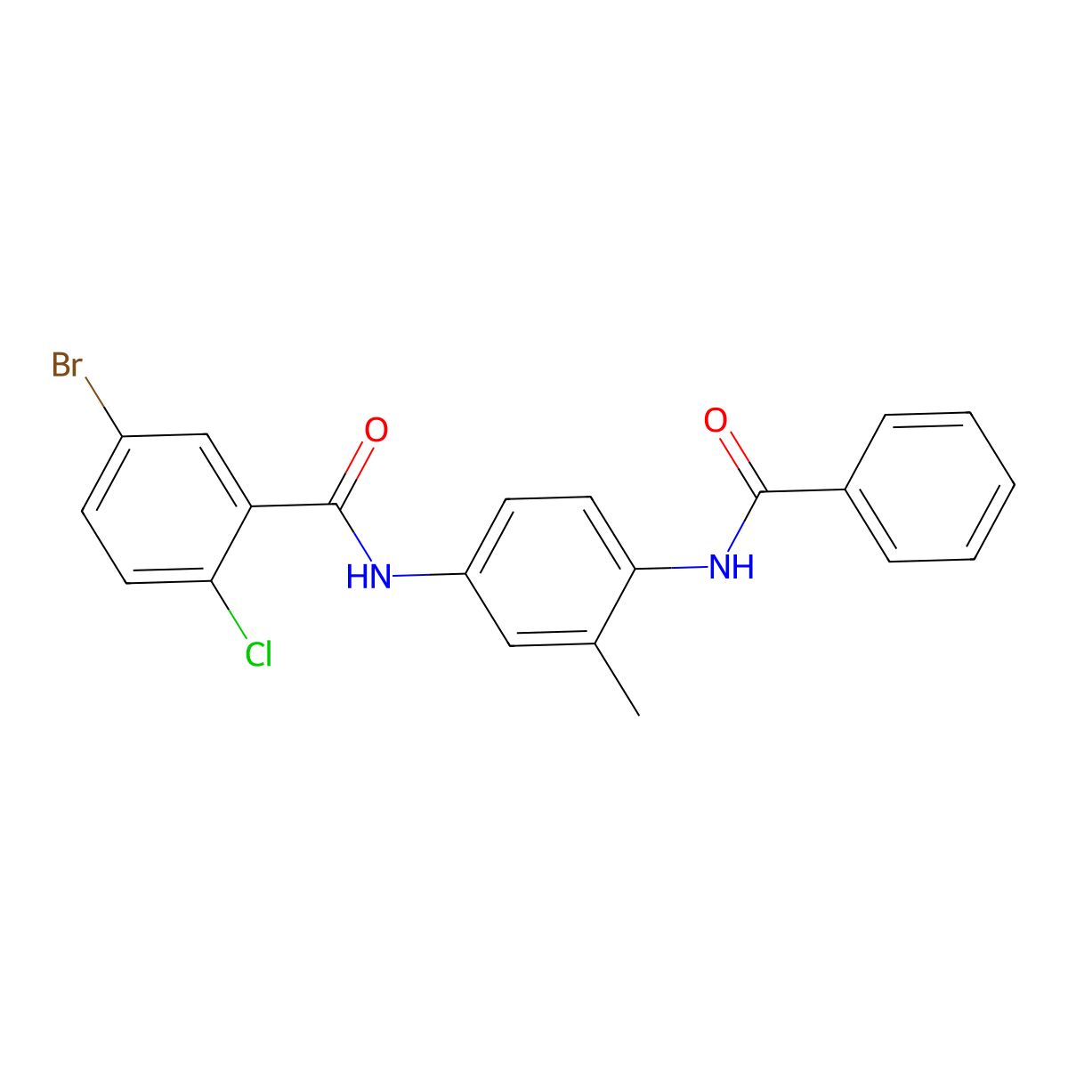 N-(4-benzamido-3-methylphenyl)-5-bromo-2-chlorobenzamide molecular structure, CAS 312717-10-5