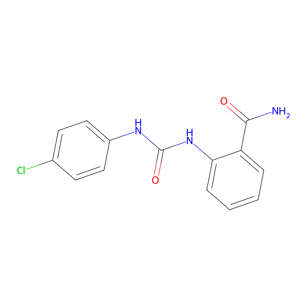 2-[(4-Chlorophenyl)carbamoylamino]benzamide molecular structure, CAS 312718-45-9