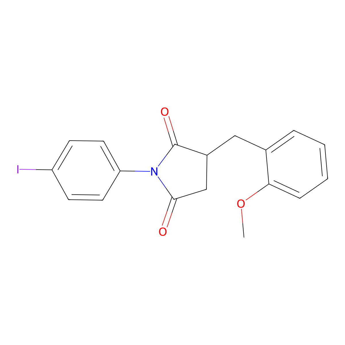 1-(4-Iodophenyl)-3-(2-methoxybenzyl)pyrrolidine-2,5-dione molecular structure, CAS 312718-55-1