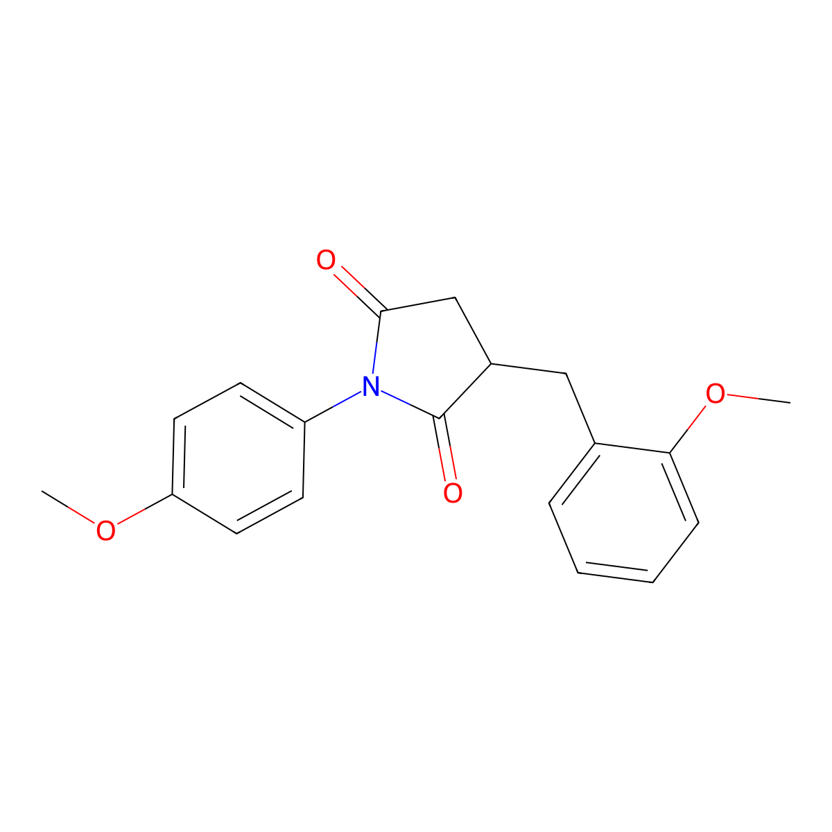 1-(4-Methoxyphenyl)-3-[(2-methoxyphenyl)methyl]pyrrolidine-2,5-dione molecular structure, CAS 312718-58-4