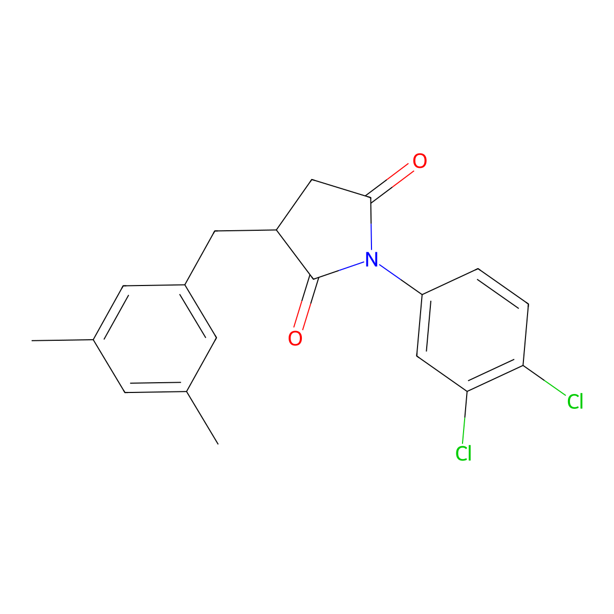 1-(3,4-Dichlorophenyl)-3-(3,5-dimethylbenzyl)pyrrolidine-2,5-dione molecular structure, CAS 312718-64-2