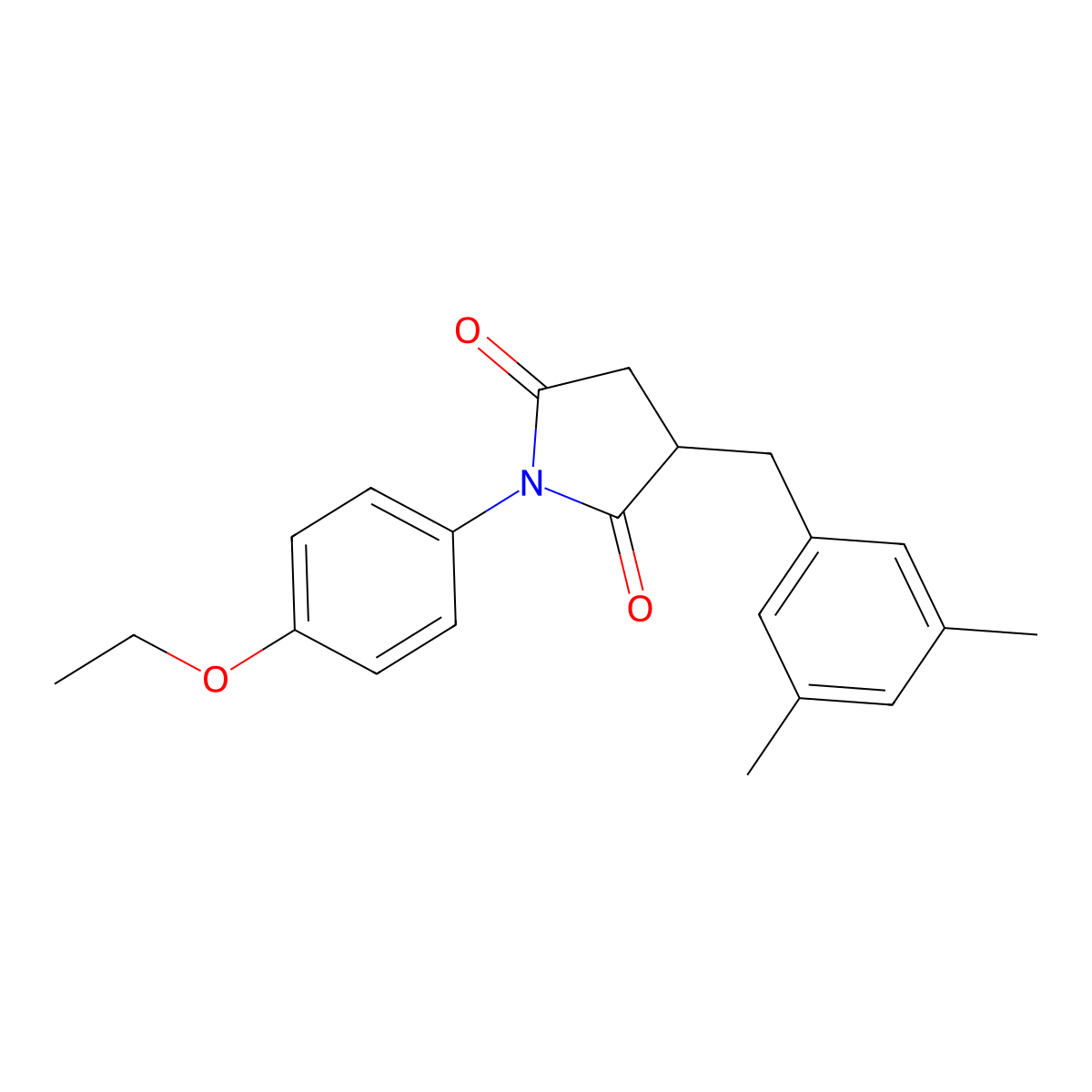 3-[(3,5-Dimethylphenyl)methyl]-1-(4-ethoxyphenyl)pyrrolidine-2,5-dione molecular structure, CAS 312718-65-3