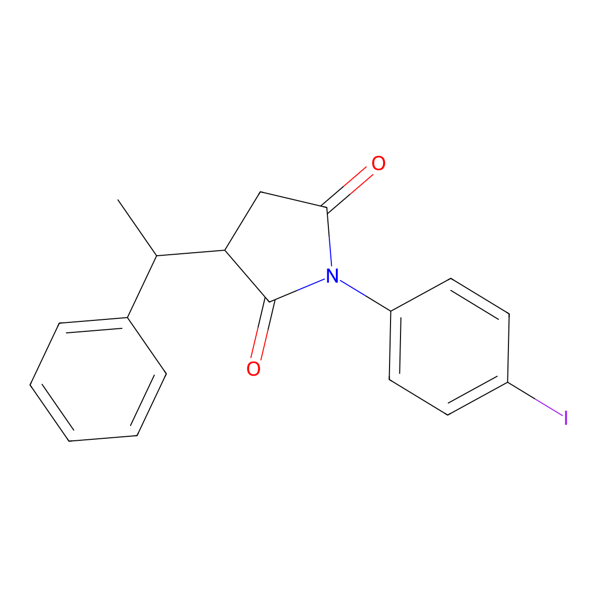 1-(4-Iodophenyl)-3-(1-phenylethyl)pyrrolidine-2,5-dione molecular structure, CAS 312718-70-0
