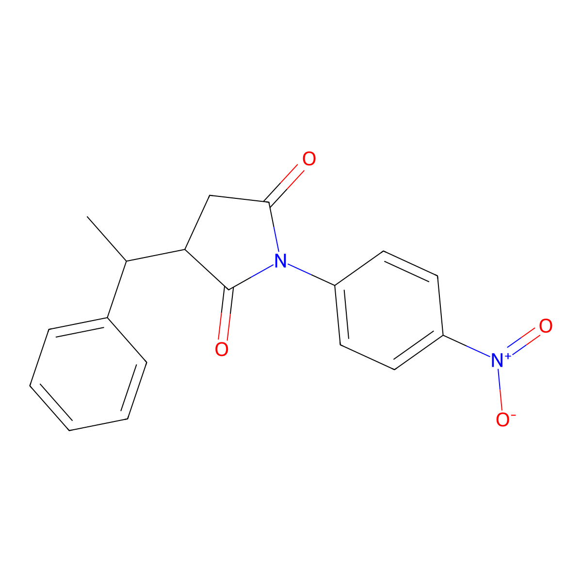 1-(4-Nitrophenyl)-3-(1-phenylethyl)pyrrolidine-2,5-dione molecular structure, CAS 312718-71-1