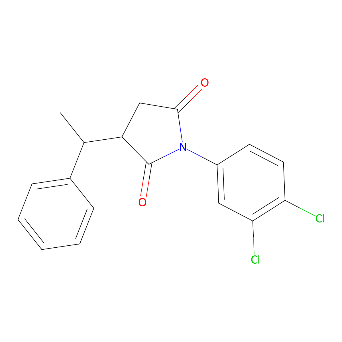 1-(3,4-Dichlorophenyl)-3-(1-phenylethyl)pyrrolidine-2,5-dione molecular structure, CAS 312718-72-2