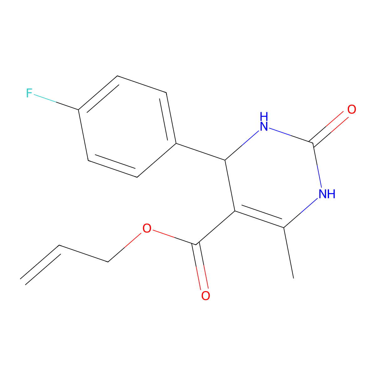 Allyl 4-(4-fluorophenyl)-6-methyl-2-oxo-1,2,3,4-tetrahydro-5-pyrimidinecarboxylate molecular structure, CAS 312718-74-4