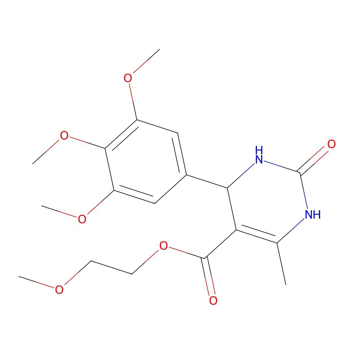 2-Methoxyethyl 6-methyl-2-oxo-4-(3,4,5-trimethoxyphenyl)-1,2,3,4-tetrahydropyrimidine-5-carboxylate molecular structure, CAS 312718-93-7