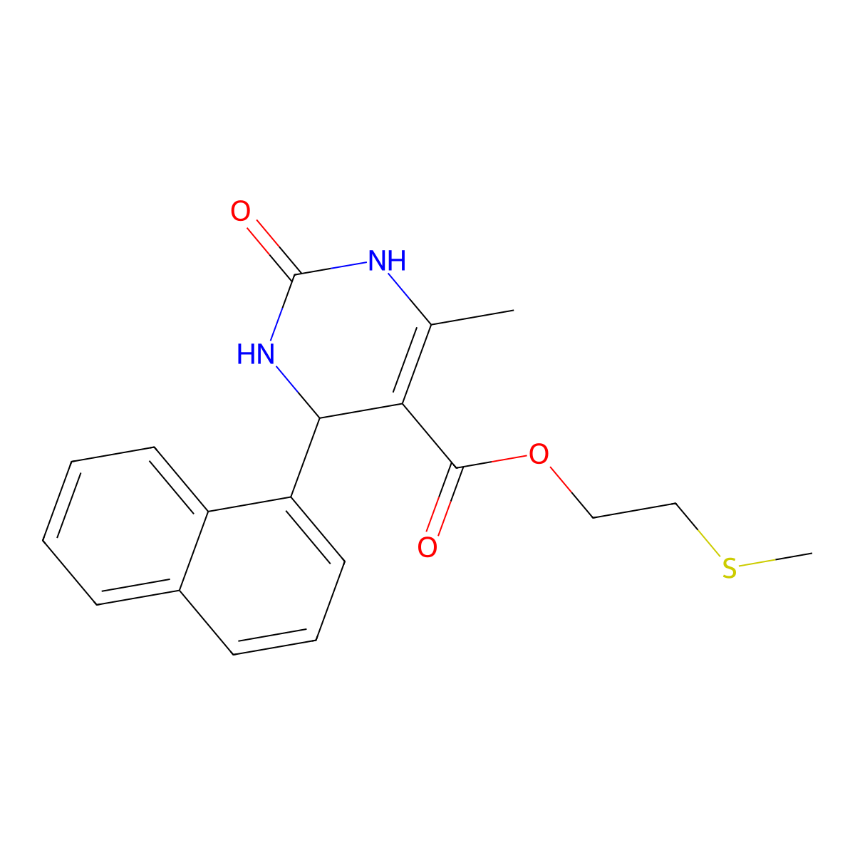 2-(Methylsulfanyl)ethyl 6-methyl-4-(naphthalen-1-yl)-2-oxo-1,2,3,4-tetrahydropyrimidine-5-carboxylate molecular structure, CAS 312719-07-6