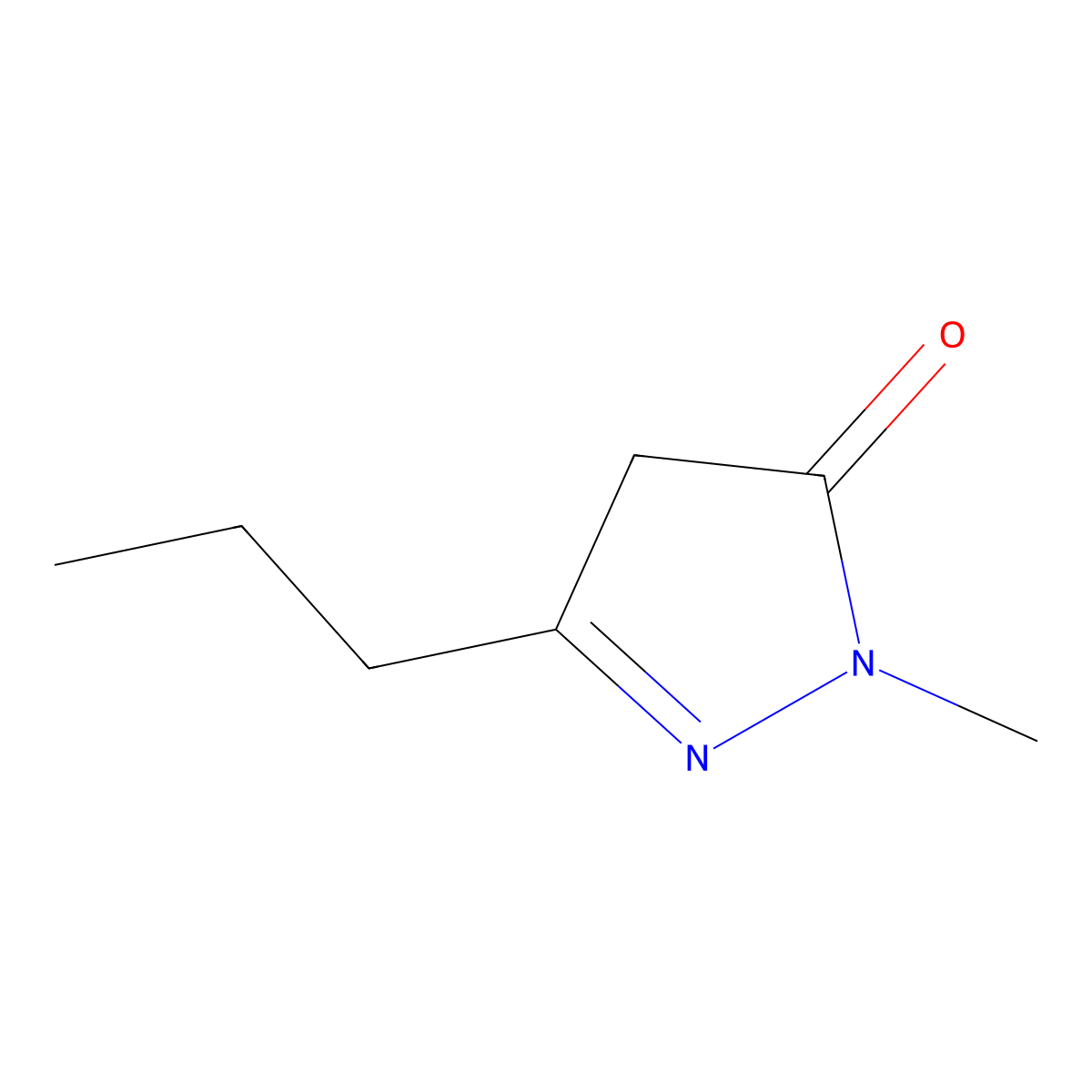 1-Methyl-3-n-propyl-2-pyrazolin-5-one molecular structure, CAS 31272-04-5