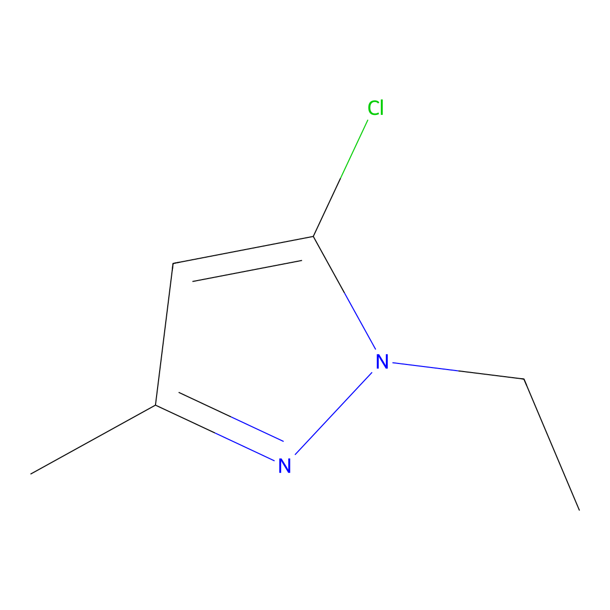 5-Chloro-1-ethyl-3-methyl-1H-pyrazole molecular structure, CAS 31272-06-7