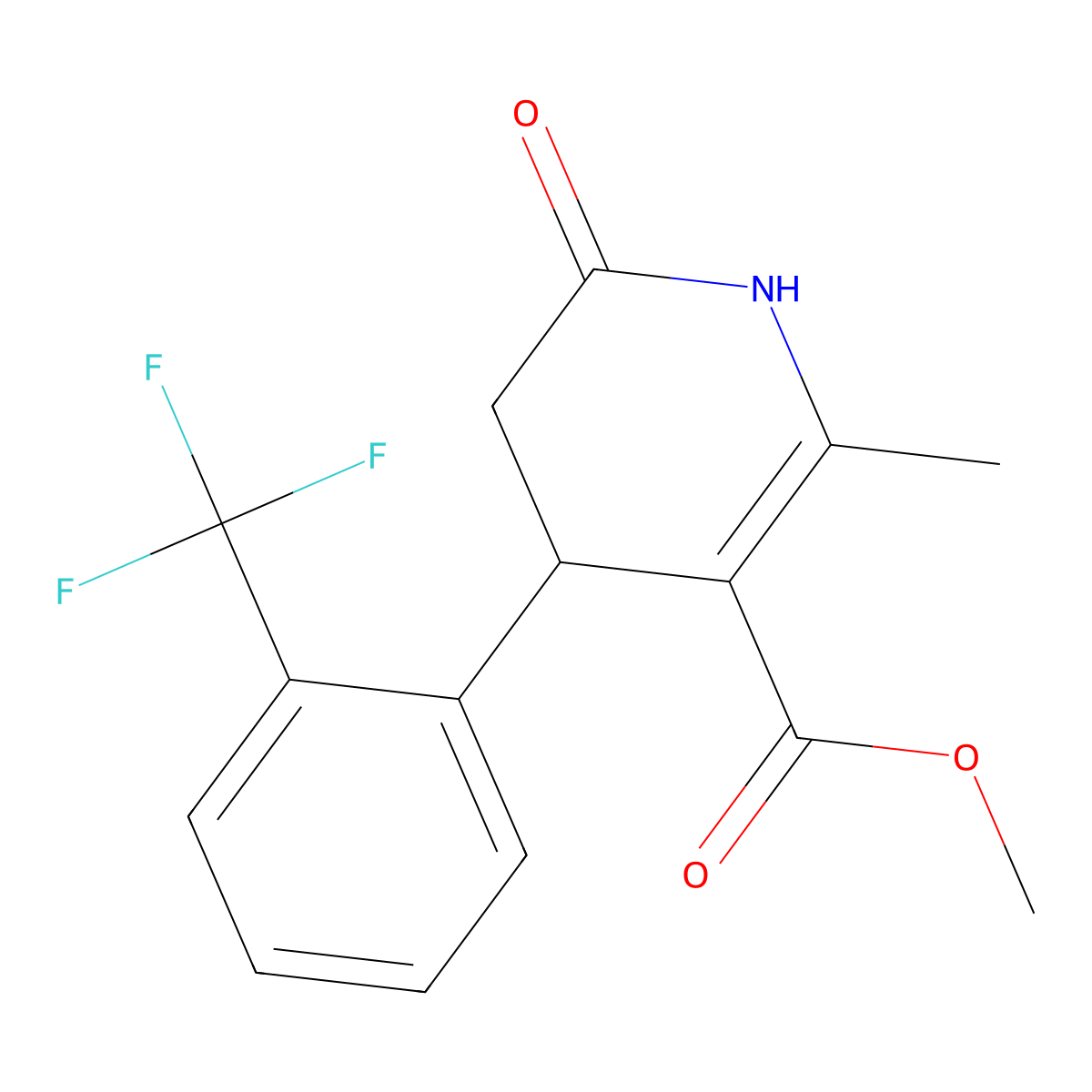 Methyl 2-methyl-6-oxo-4-[2-(trifluoromethyl)phenyl]-1,4,5,6-tetrahydropyridine-3-carboxylate molecular structure, CAS 312723-09-4