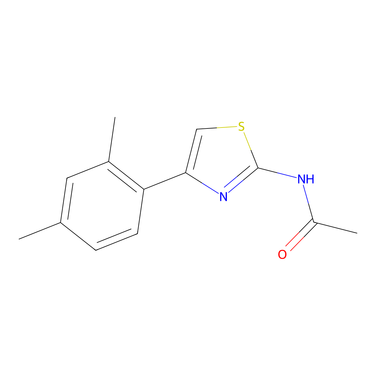 N-[4-(2,4-dimethylphenyl)-1,3-thiazol-2-yl]acetamide molecular structure, CAS 312727-43-8
