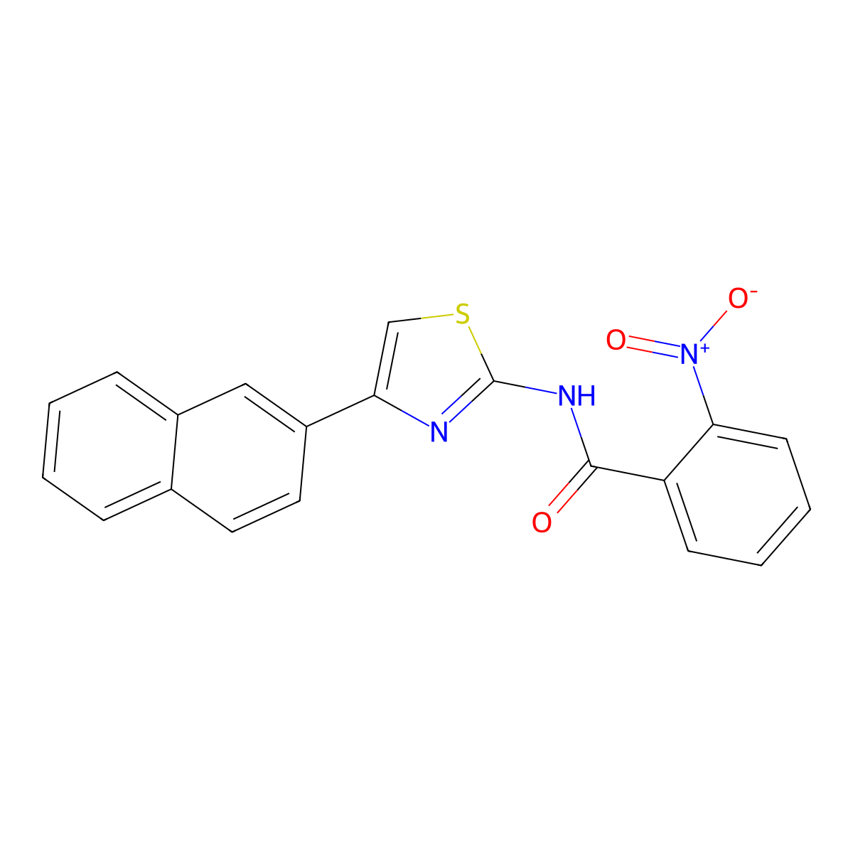 N-(4-(naphthalen-2-yl)thiazol-2-yl)-2-nitrobenzamide molecular structure, CAS 312727-56-3