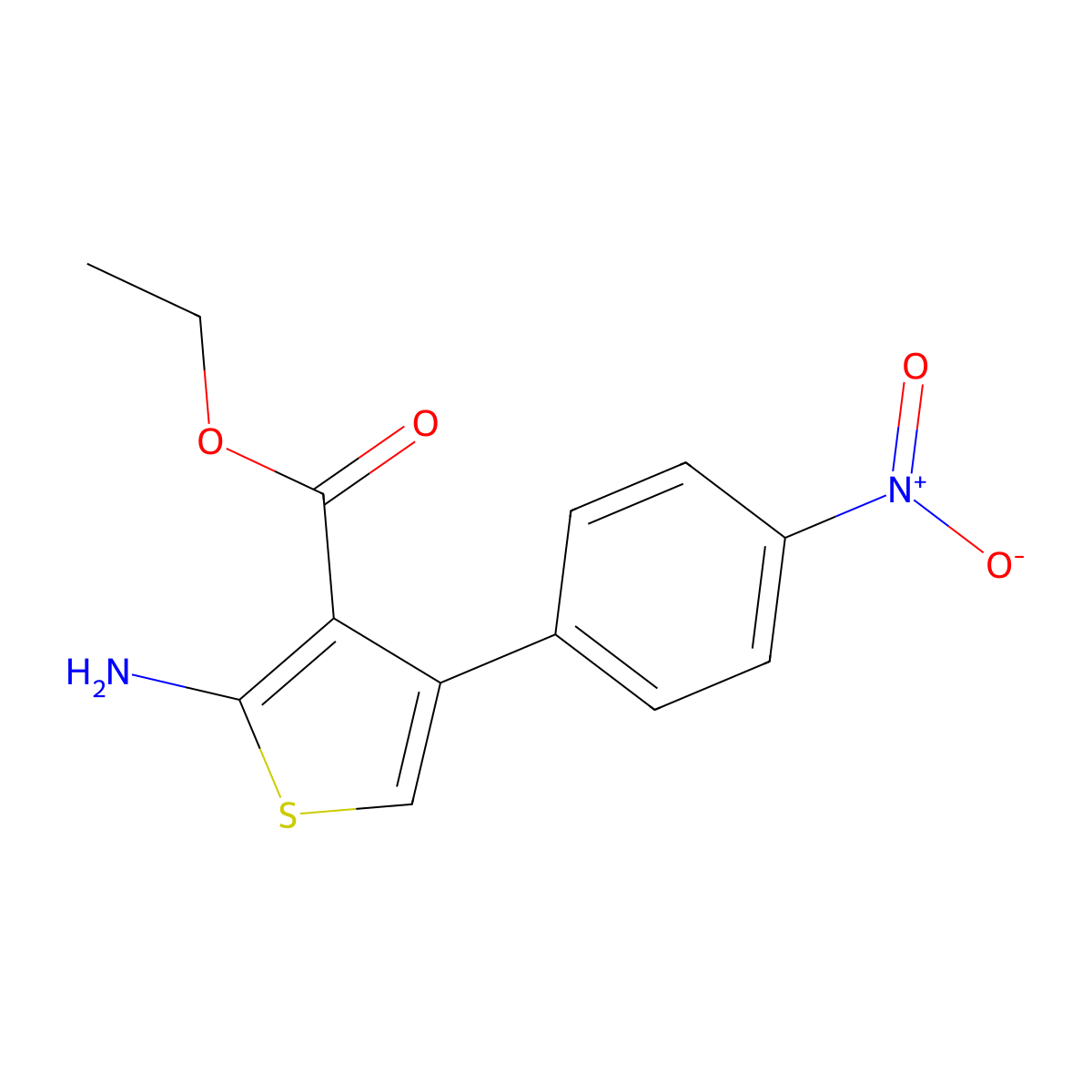 Ethyl 2-amino-4-(4-nitrophenyl)thiophene-3-carboxylate molecular structure, CAS 312727-66-5