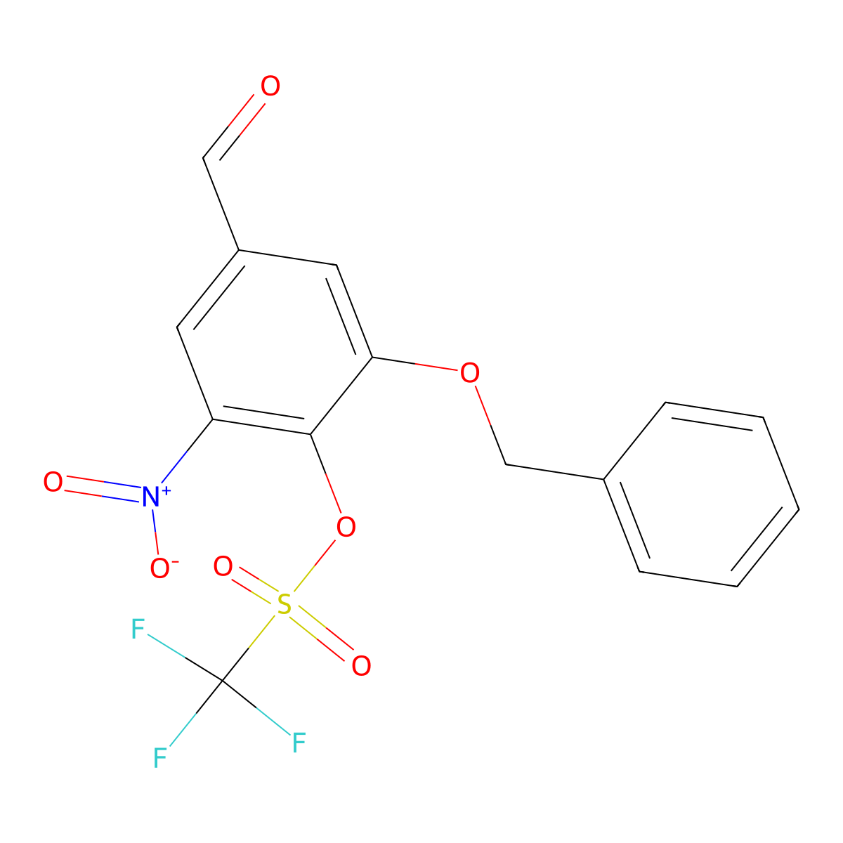 2-(Benzyloxy)-4-formyl-6-nitrophenyl trifluoromethanesulfonate molecular structure, CAS 312731-70-7