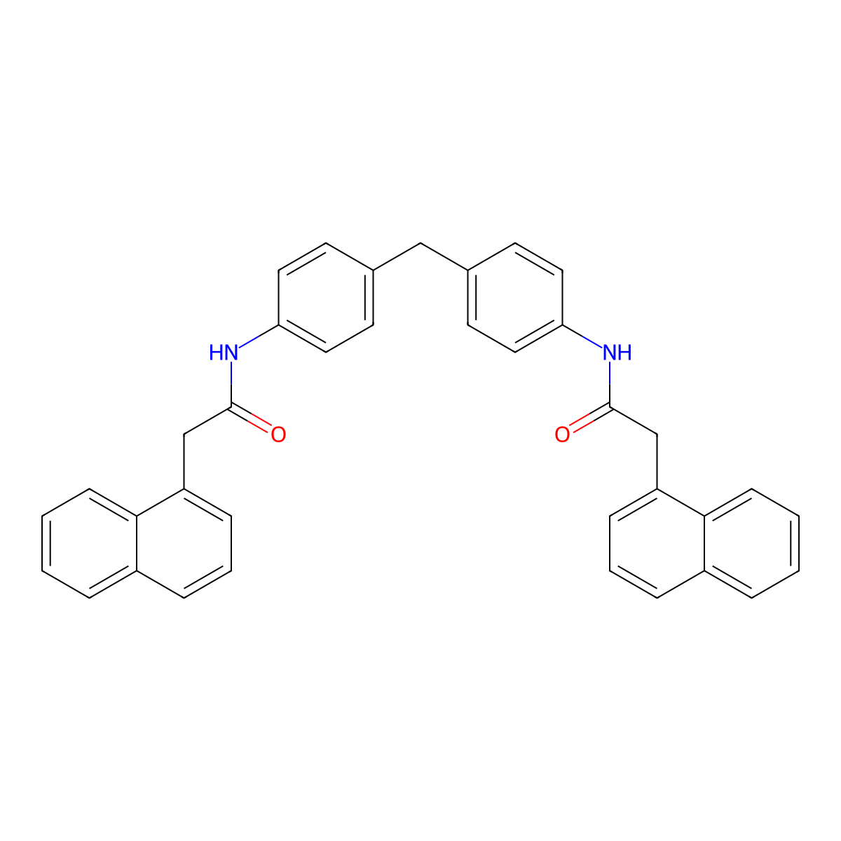 N,N'-[methylenebis(4,1-phenylene)]bis[2-(1-naphthyl)acetamide] molecular structure, CAS 312732-60-8