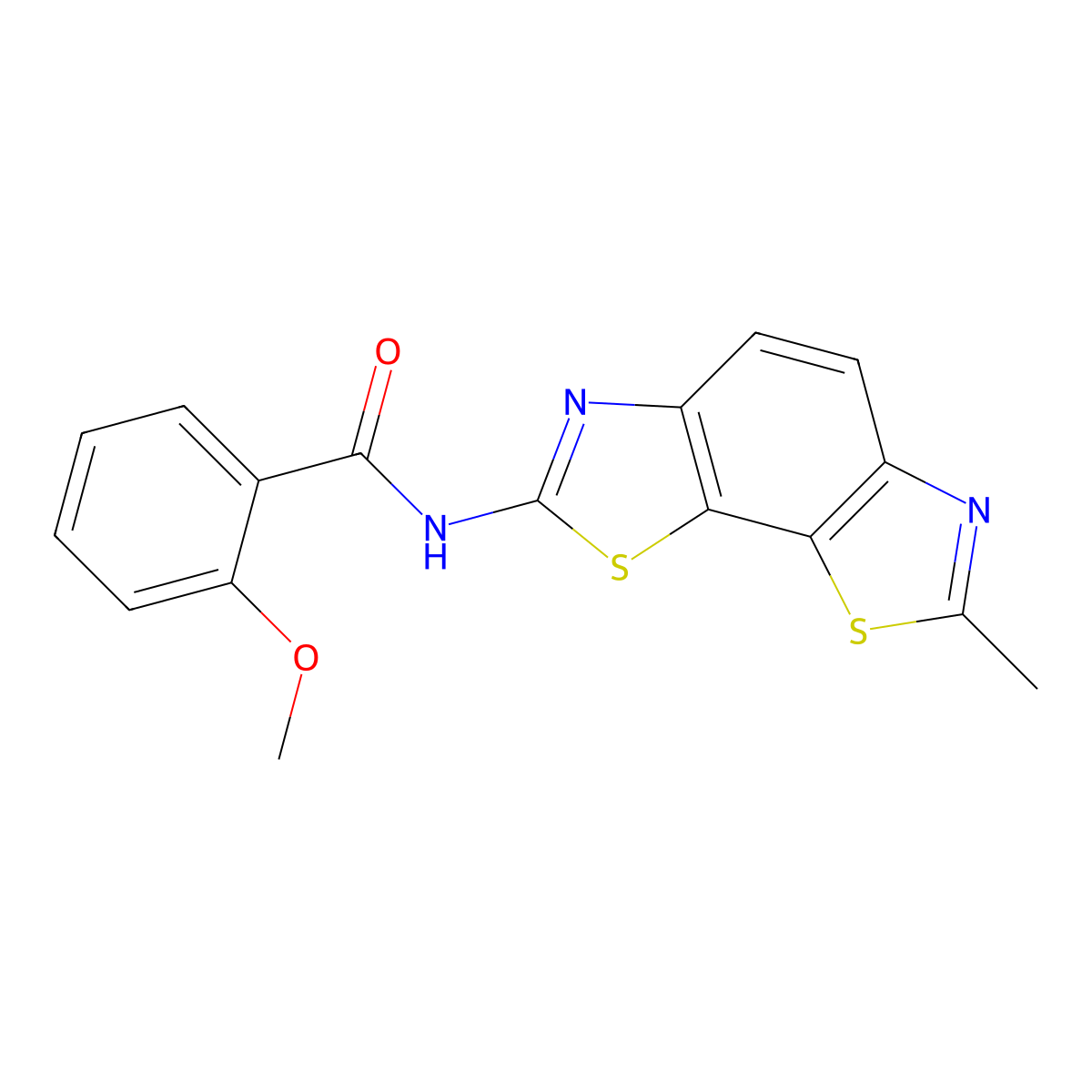 2-methoxy-N-(7-methyl-[1,3]thiazolo[4,5-g][1,3]benzothiazol-2-yl)benzamide molecular structure, CAS 312732-66-4