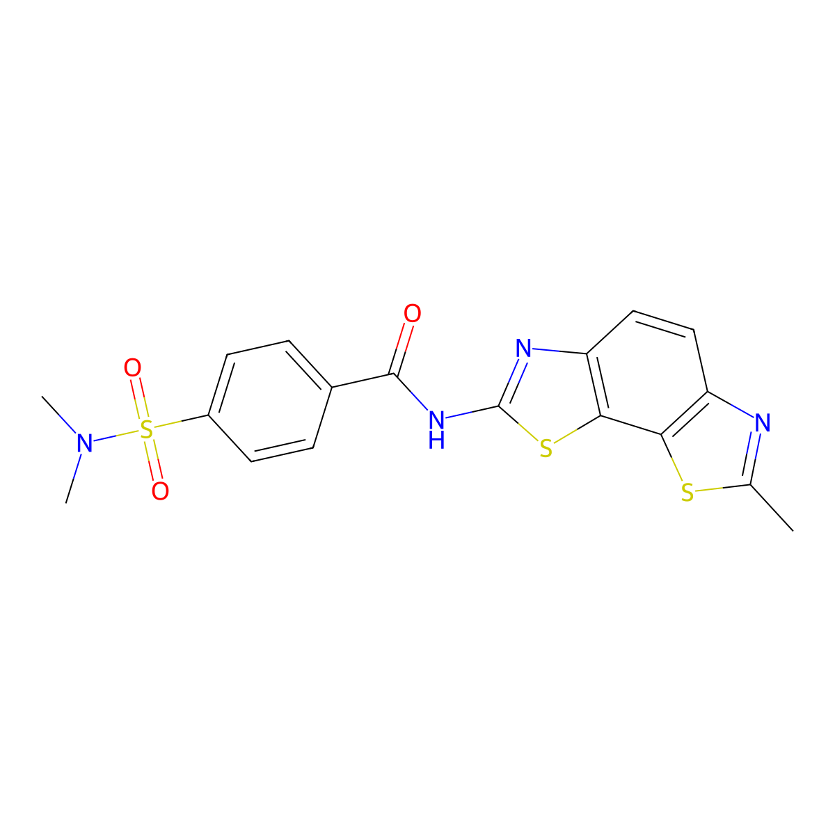 4-(dimethylsulfamoyl)-N-(7-methyl-[1,3]thiazolo[4,5-g][1,3]benzothiazol-2-yl)benzamide molecular structure, CAS 312732-68-6