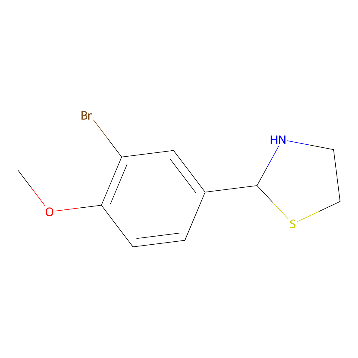 2-(3-Bromo-4-methoxyphenyl)-1,3-thiazolidine molecular structure, CAS 312732-76-6