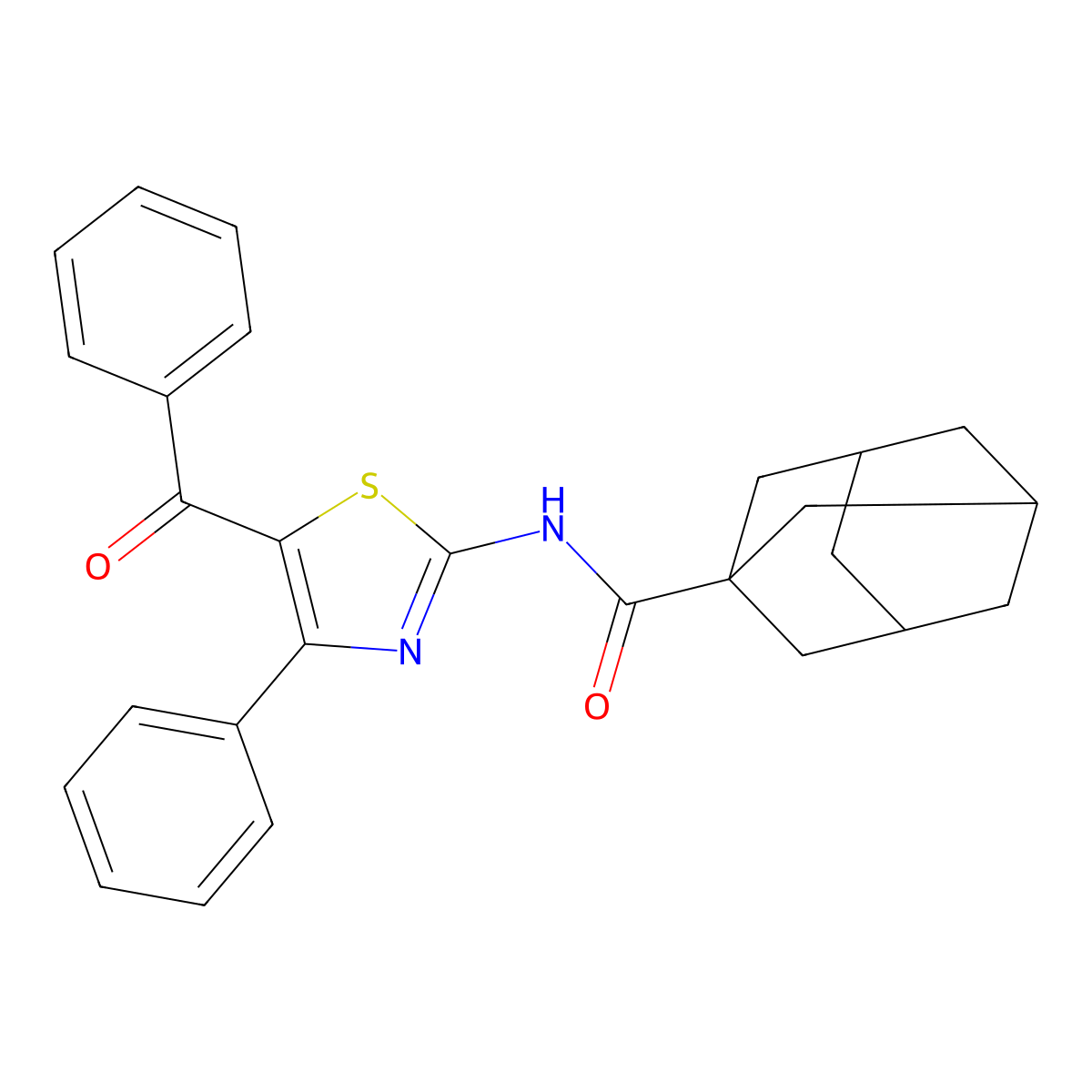 N-(5-benzoyl-4-phenyl-1,3-thiazol-2-yl)adamantane-1-carboxamide molecular structure, CAS 312733-53-2