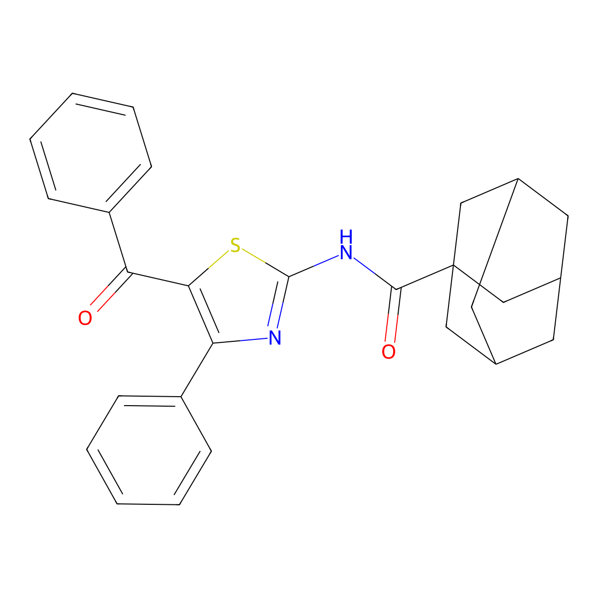 N-(5-benzoyl-4-phenyl-1,3-thiazol-2-yl)adamantane-1-carboxamide molecular structure, CAS 312733-53-2