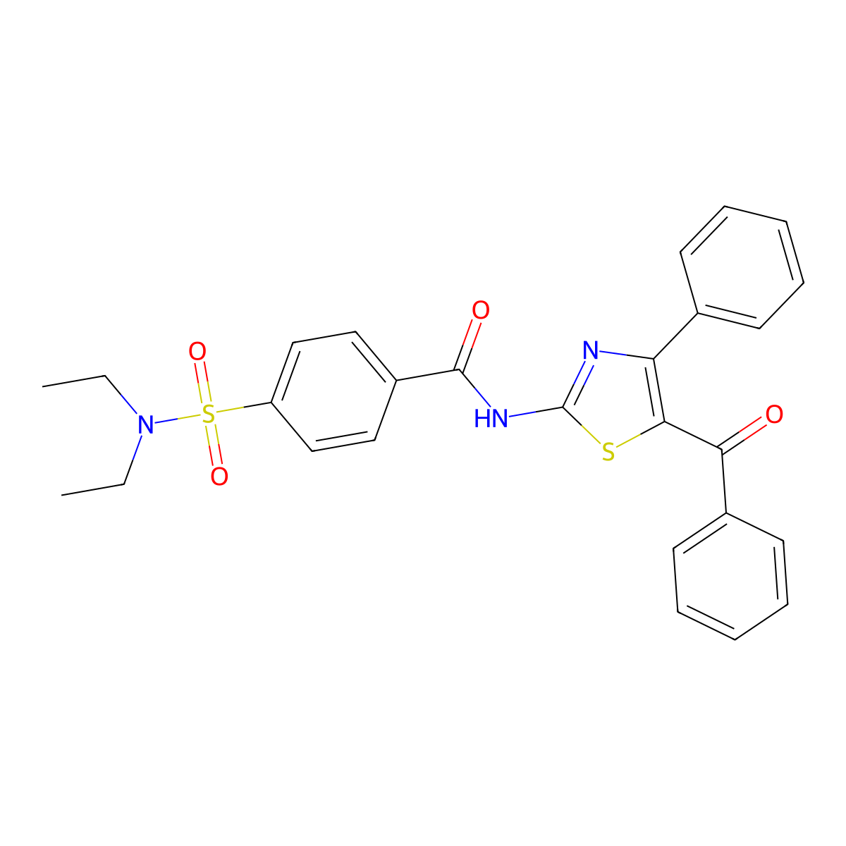 N-(5-benzoyl-4-phenyl-1,3-thiazol-2-yl)-4-(diethylsulfamoyl)benzamide molecular structure, CAS 312733-55-4
