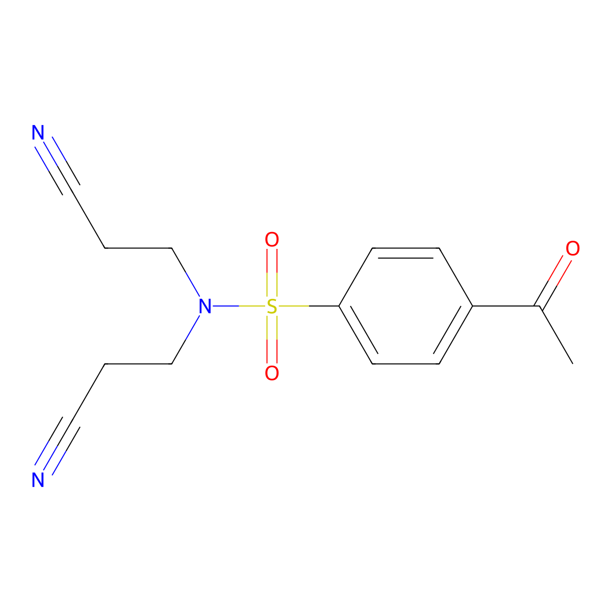 4-acetyl-N,N-bis(2-cyanoethyl)benzenesulfonamide molecular structure, CAS 312733-64-5