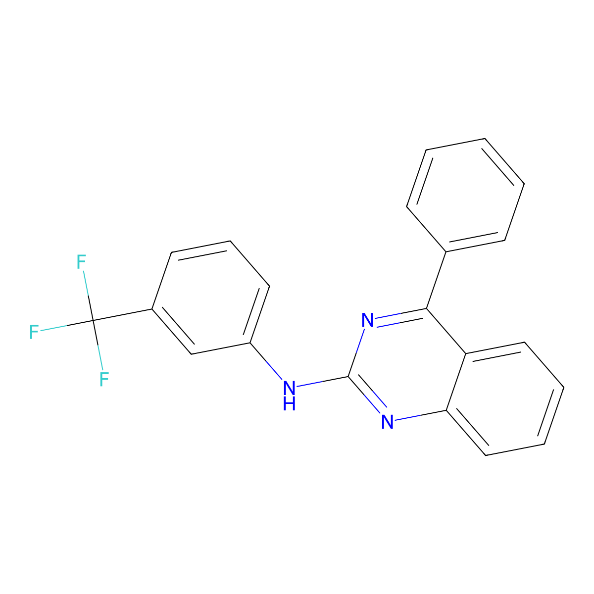 4-phenyl-N-[3-(trifluoromethyl)phenyl]quinazolin-2-amine molecular structure, CAS 312734-10-4