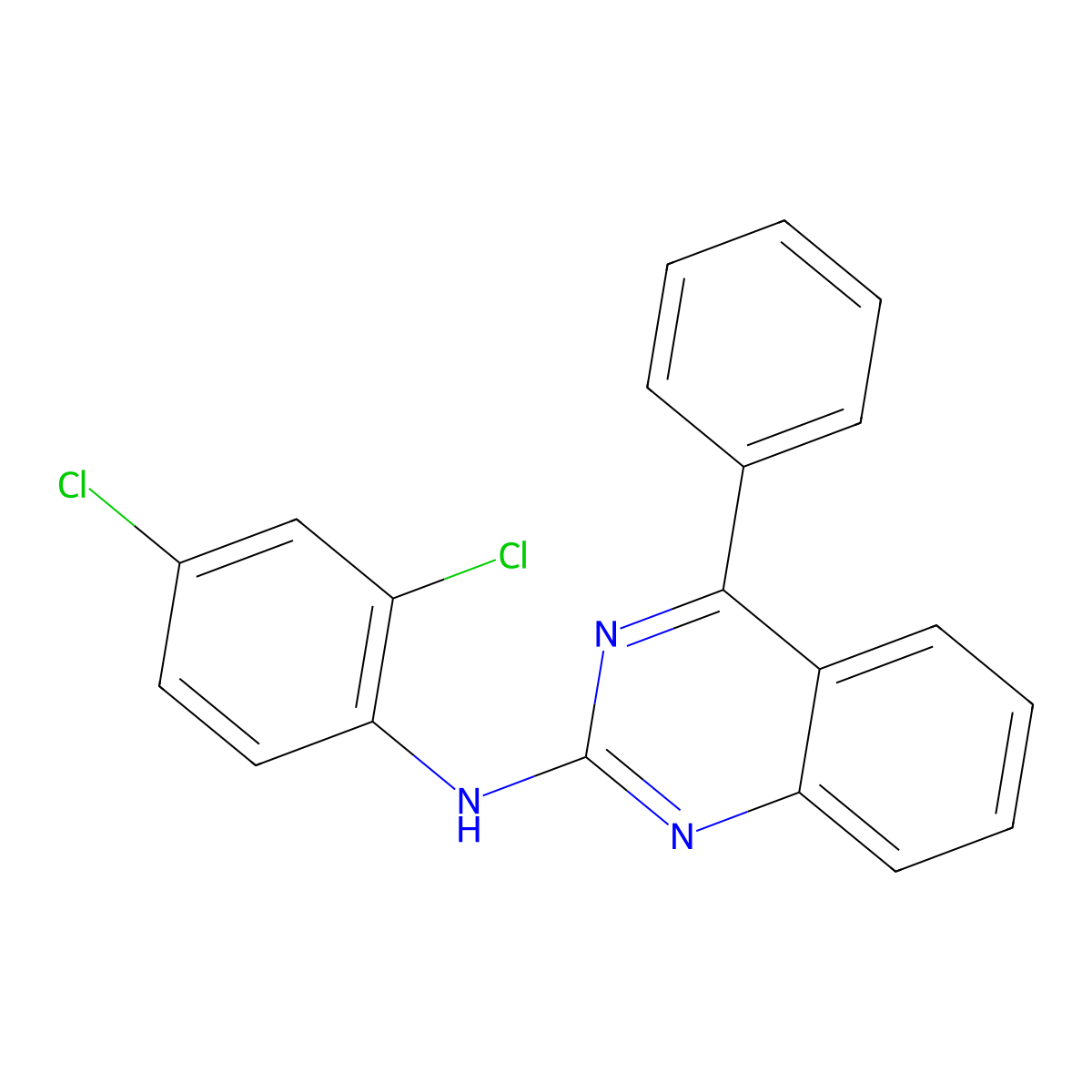 N-(2,4-dichlorophenyl)-4-phenylquinazolin-2-amine molecular structure, CAS 312734-12-6