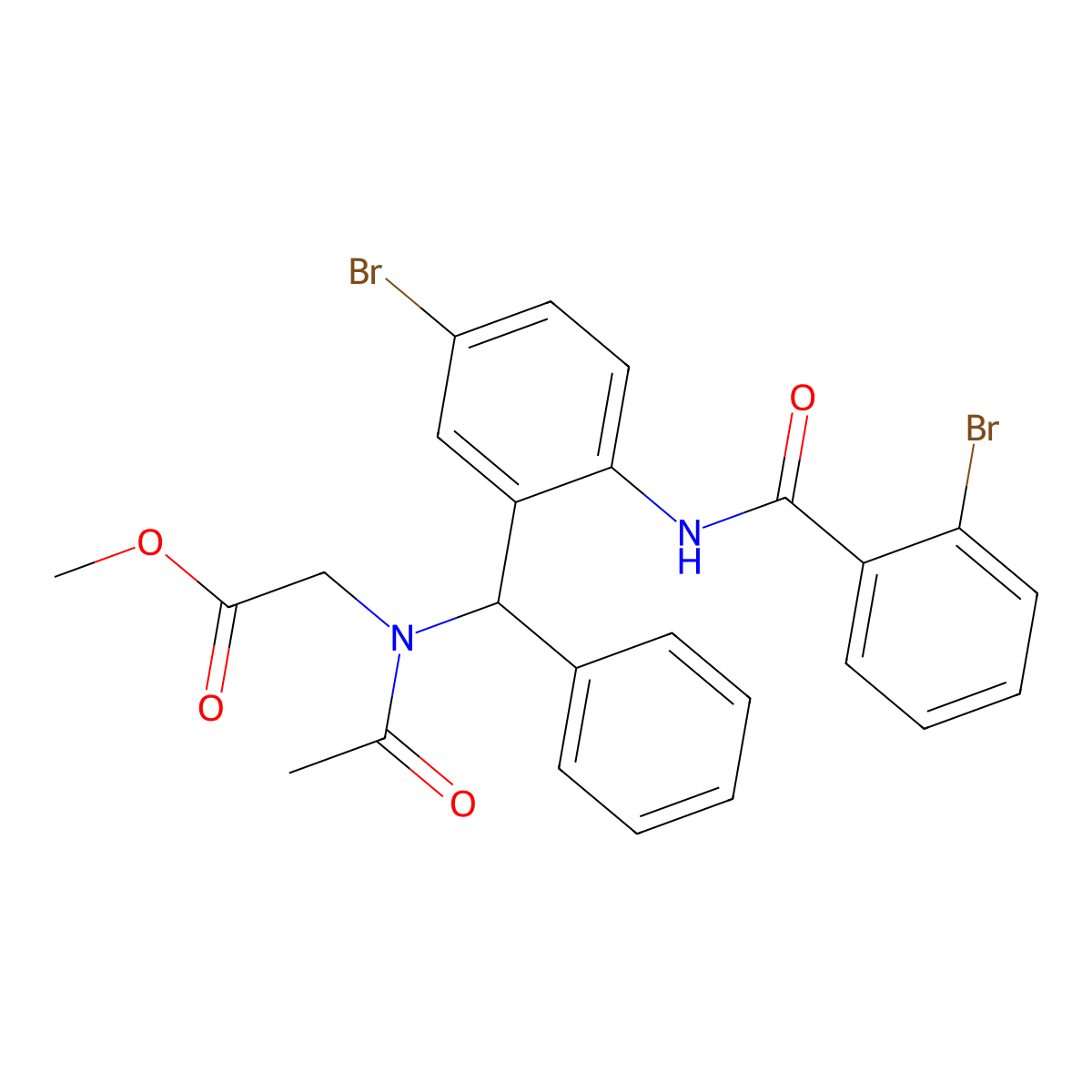 Methyl 2-(N-{[5-bromo-2-(2-bromobenzamido)phenyl](phenyl)methyl}acetamido)acetate molecular structure, CAS 312734-19-3
