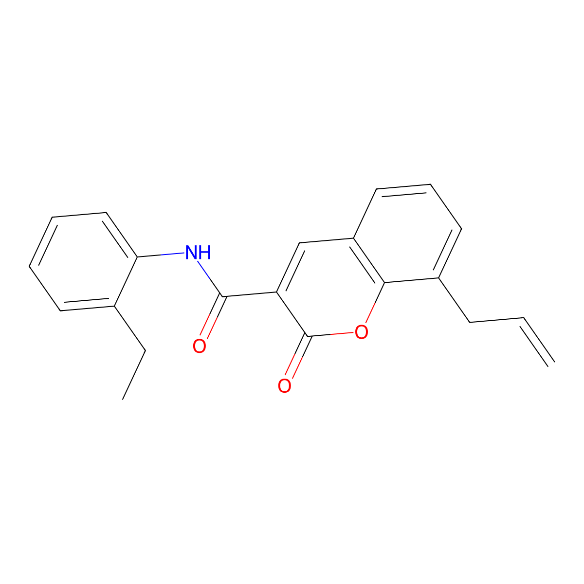 8-allyl-N-(2-ethylphenyl)-2-oxo-2H-chromene-3-carboxamide molecular structure, CAS 312734-33-1