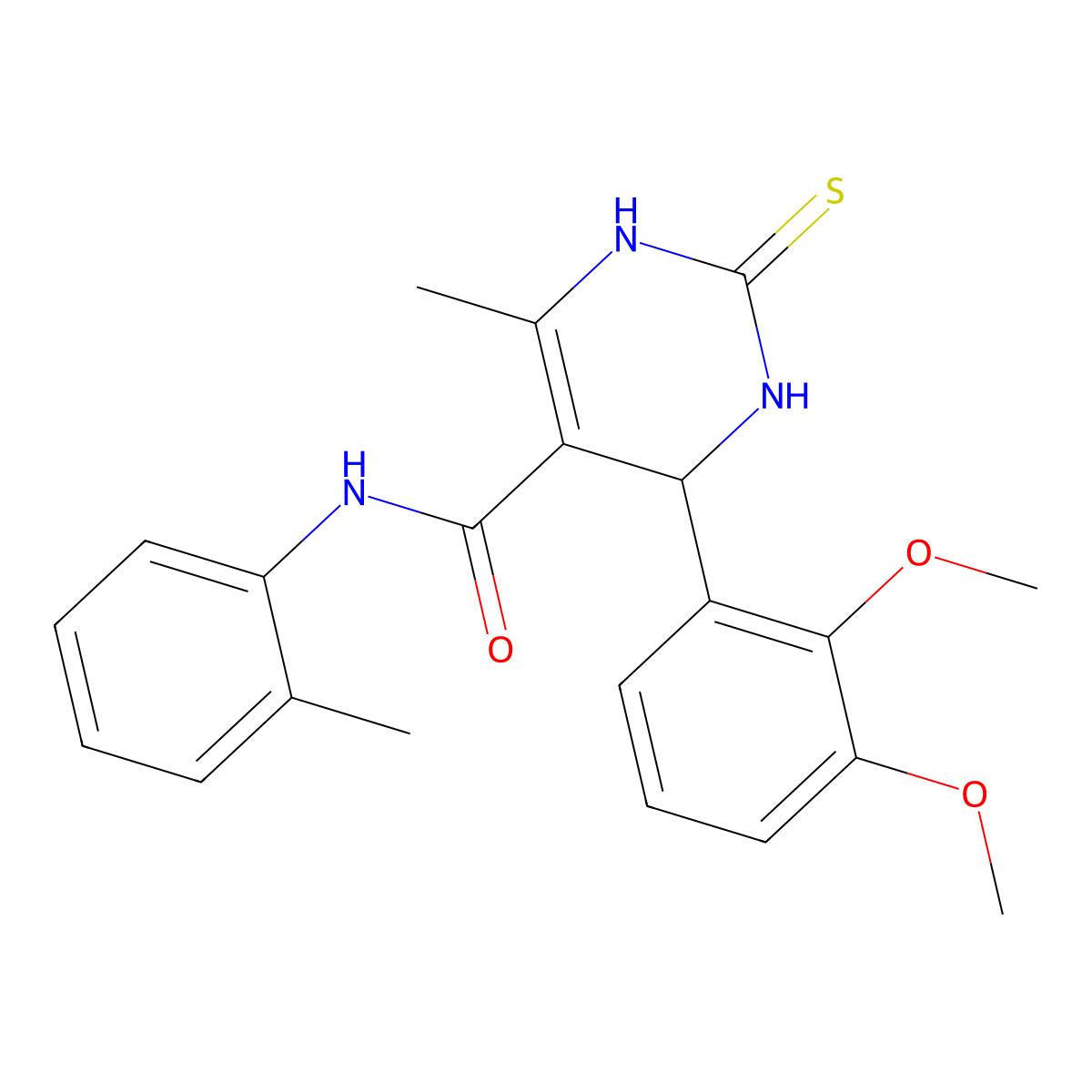 4-(2,3-dimethoxyphenyl)-6-methyl-2-thioxo-N-(o-tolyl)-1,2,3,4-tetrahydropyrimidine-5-carboxamide molecular structure, CAS 312735-11-8