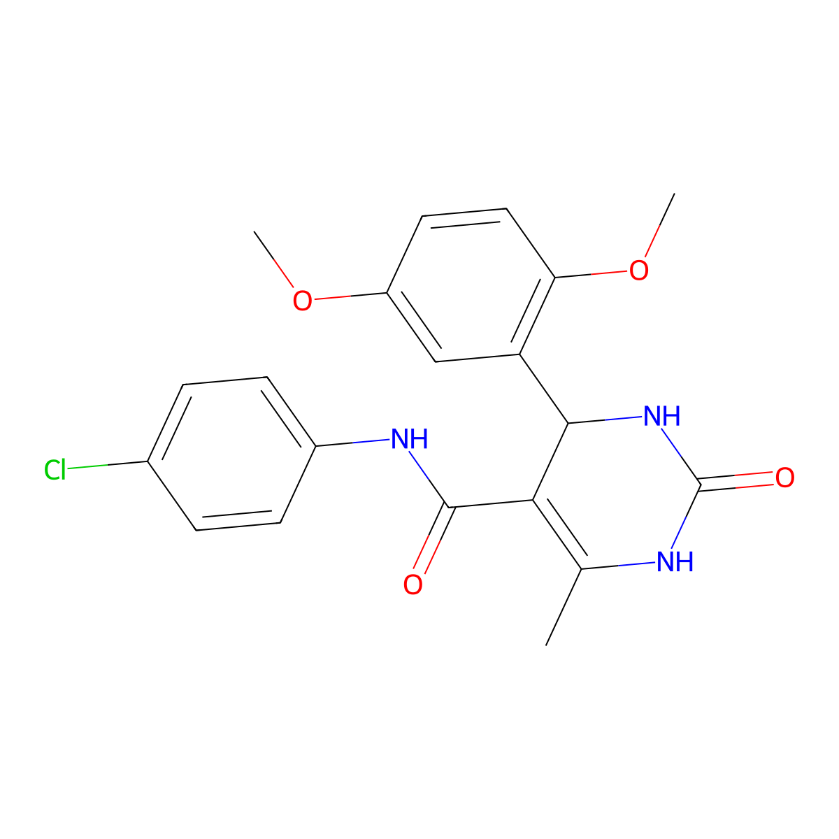 N-(4-chlorophenyl)-4-(2,5-dimethoxyphenyl)-6-methyl-2-oxo-1,2,3,4-tetrahydropyrimidine-5-carboxamide molecular structure, CAS 312735-16-3