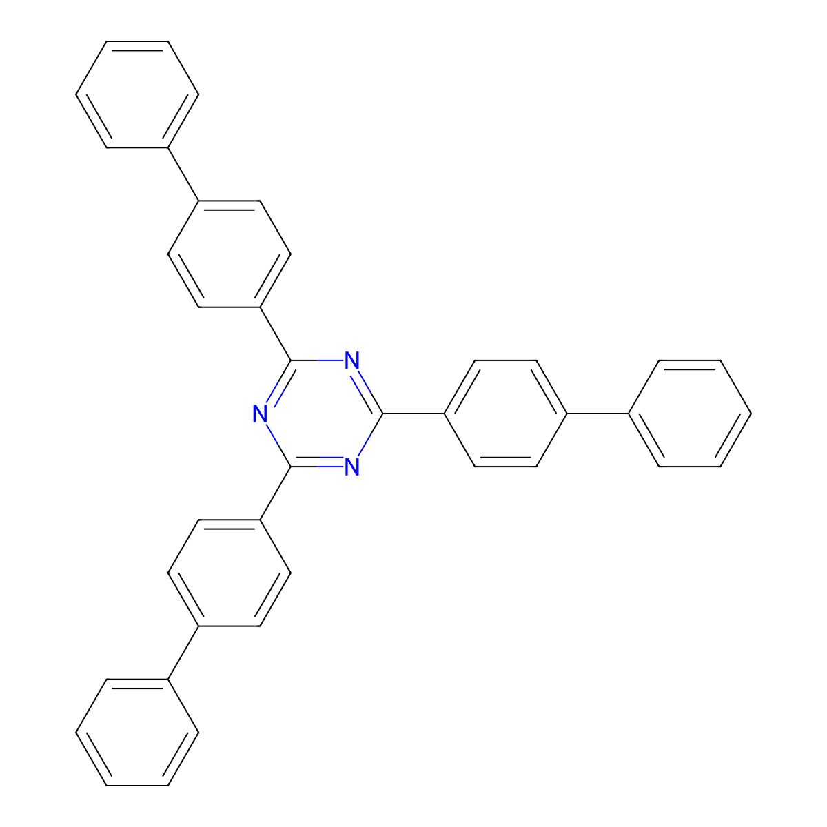 Tris-biphenyl triazine molecular structure, CAS 31274-51-8