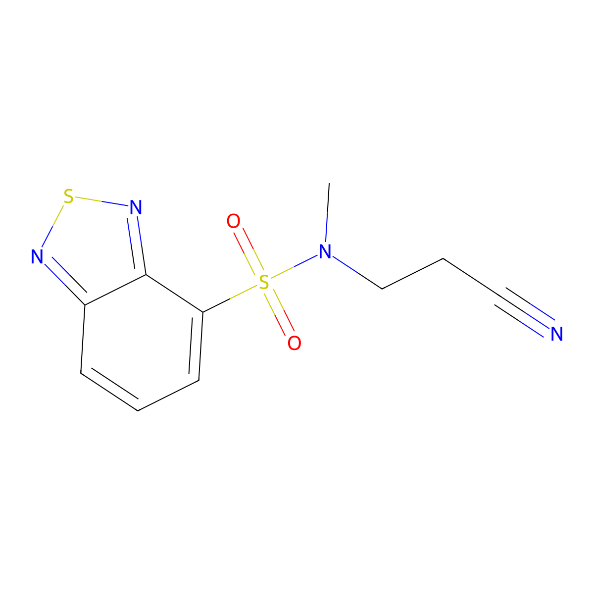 N-(2-cyanoethyl)-N-methyl-2,1,3-benzothiadiazole-4-sulfonamide molecular structure, CAS 312742-10-2
